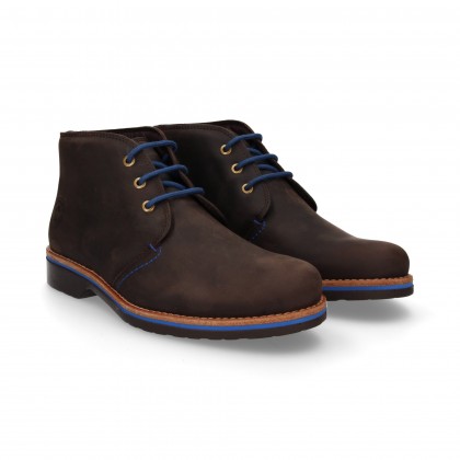 BOTIN CORDONES PIEL MARRON