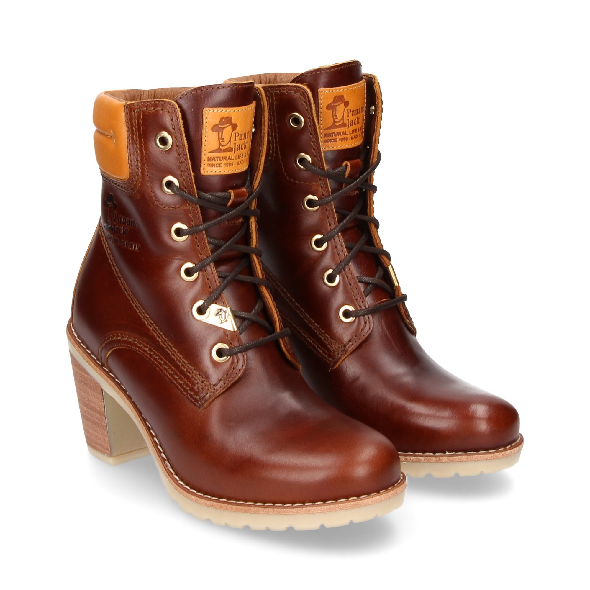 PANAMA JACK Botines con tacón de Mujer PRUNA B1 CUERO