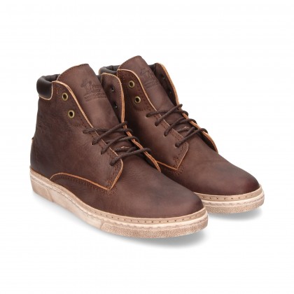 BOTIN CORDONES PIEL MARRON