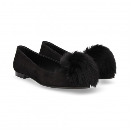 BALLERINA TIP BLACK SUEDE HAIR