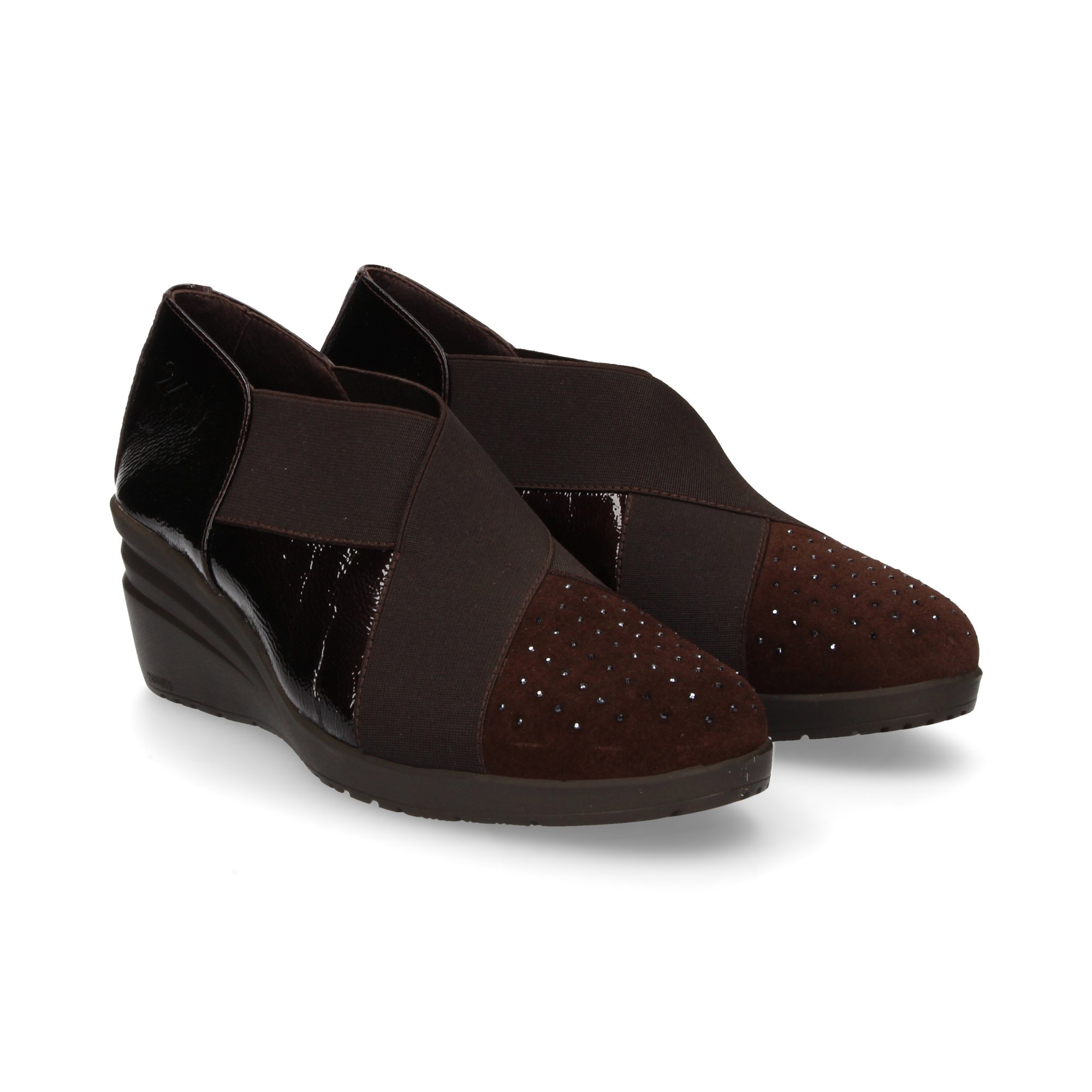 24 HORAS Zapatos cuña 23848 MARRON