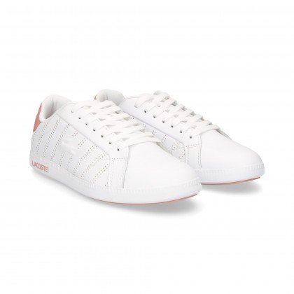 SPORTY WHITE/PINK LEATHER STITCHING