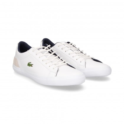 TENNIS SHOES WHITE/BLUE LEATHER