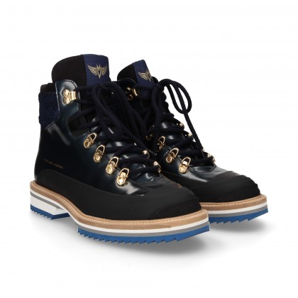 BLUE LEATHER MOUNTAINEERING BOOT