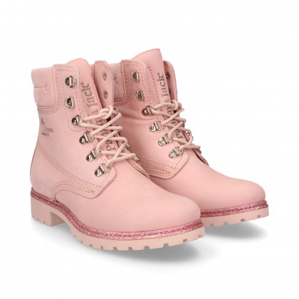 BOTTE DE RENFORT EN NUBUCK ROSE