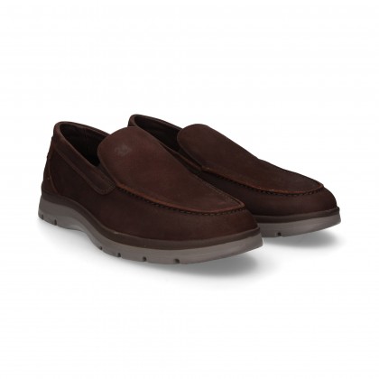 ELASTIC MOCCASIN BROWN LEATHER SIDES