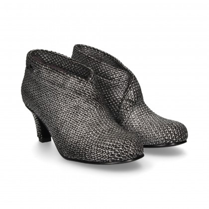 BOTIN TACON TEXTIL BLANCO/NEGRO