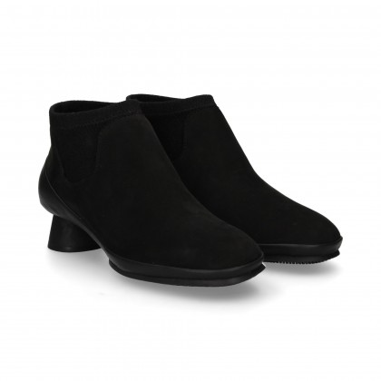 ELASTIC SUEDE/BLACK LEATHER SIDE BOOTS