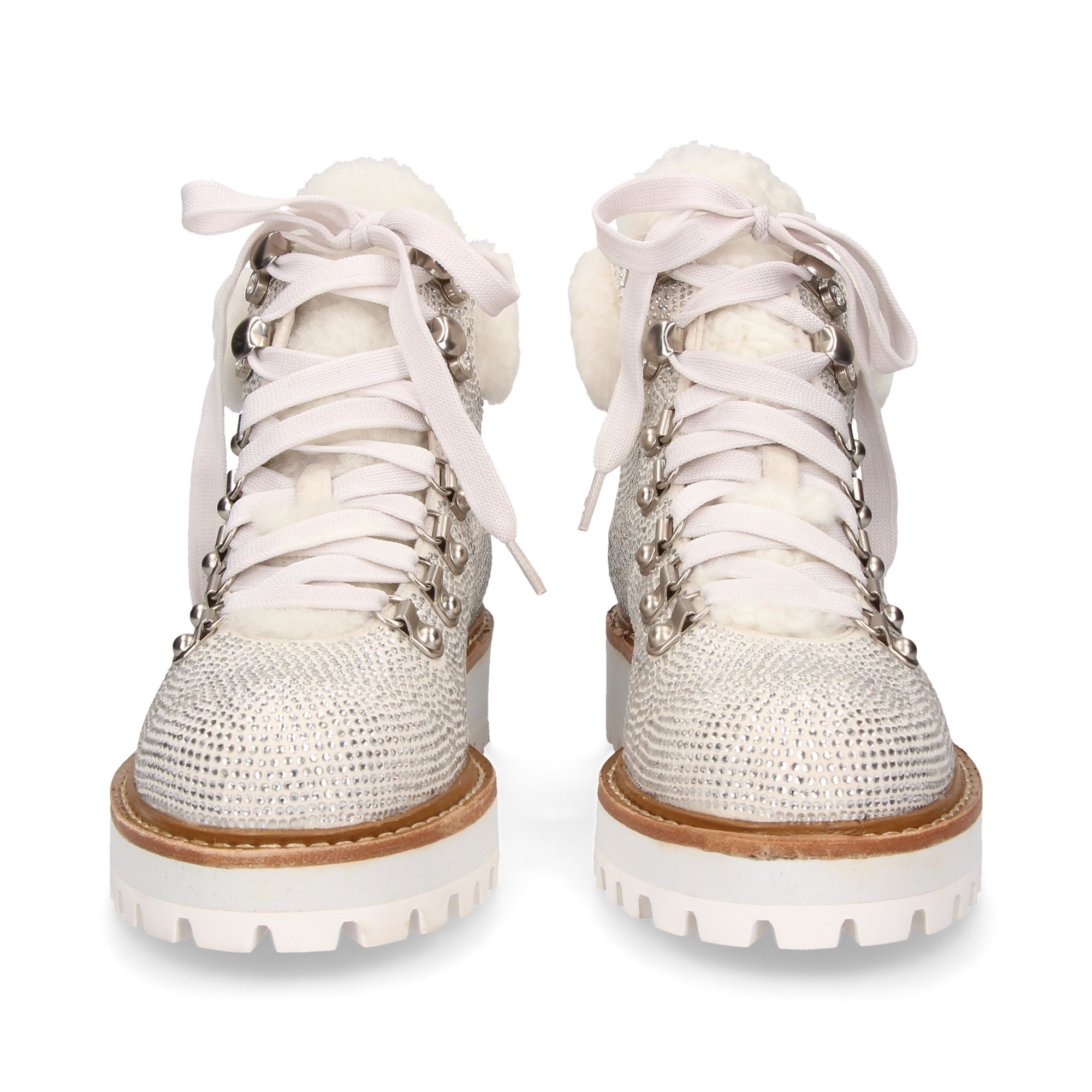LOLA CRUZ Women's flat ankle boots 310Z00BK BLANCO