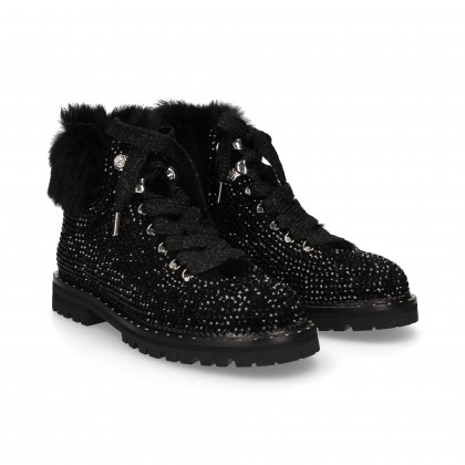 MOUNTAIN BOOT STRASS SUEDE HAIR REINFORCEMENT SUEDE BOOT N