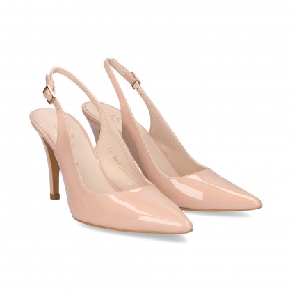 OPEN HEEL ROOM PATENT NUDE