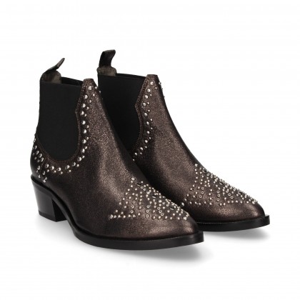 2 ELASTIC ANTHRACITE CRACKLE BOOTS
