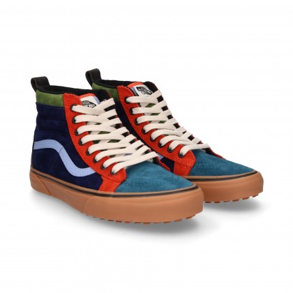 BOTTINES BANDEAU CIEL EN DAIM MULTI BLEU