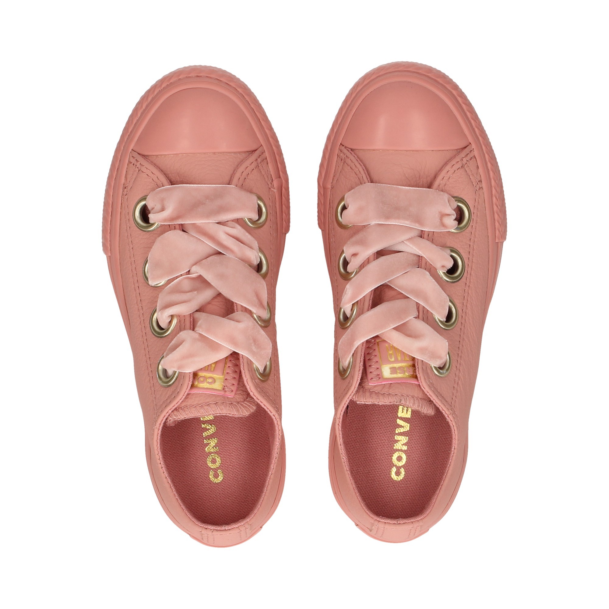 converse piel rosa