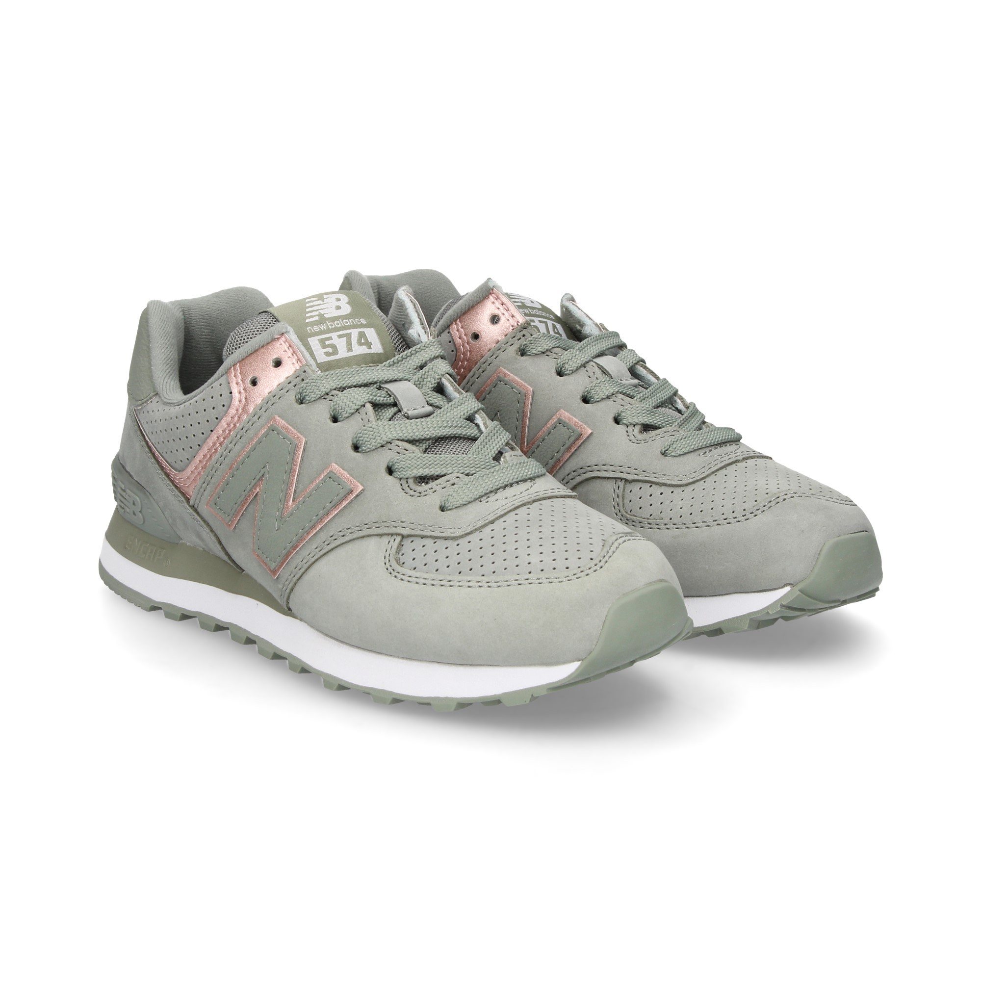 new balance 574 mujer verde y rosa