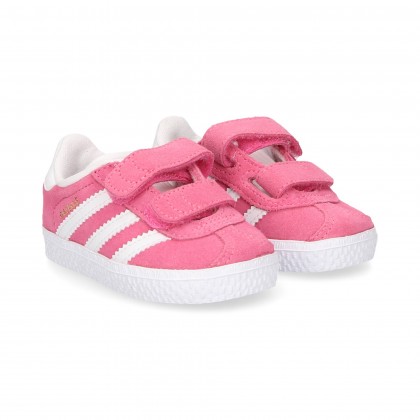 3 WHITE STRIPES 2 VELCRO SUEDE SUEDE PINK
