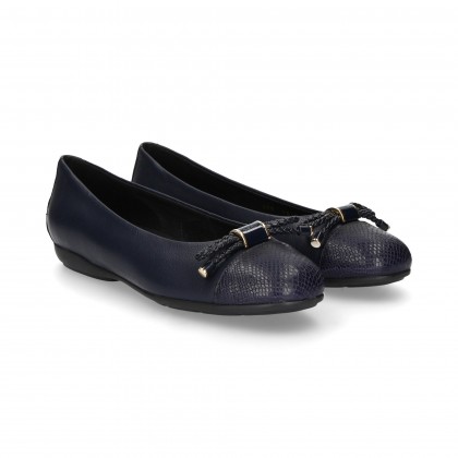 RUBAN DANSEUR CUIR/REPTILE BLEU