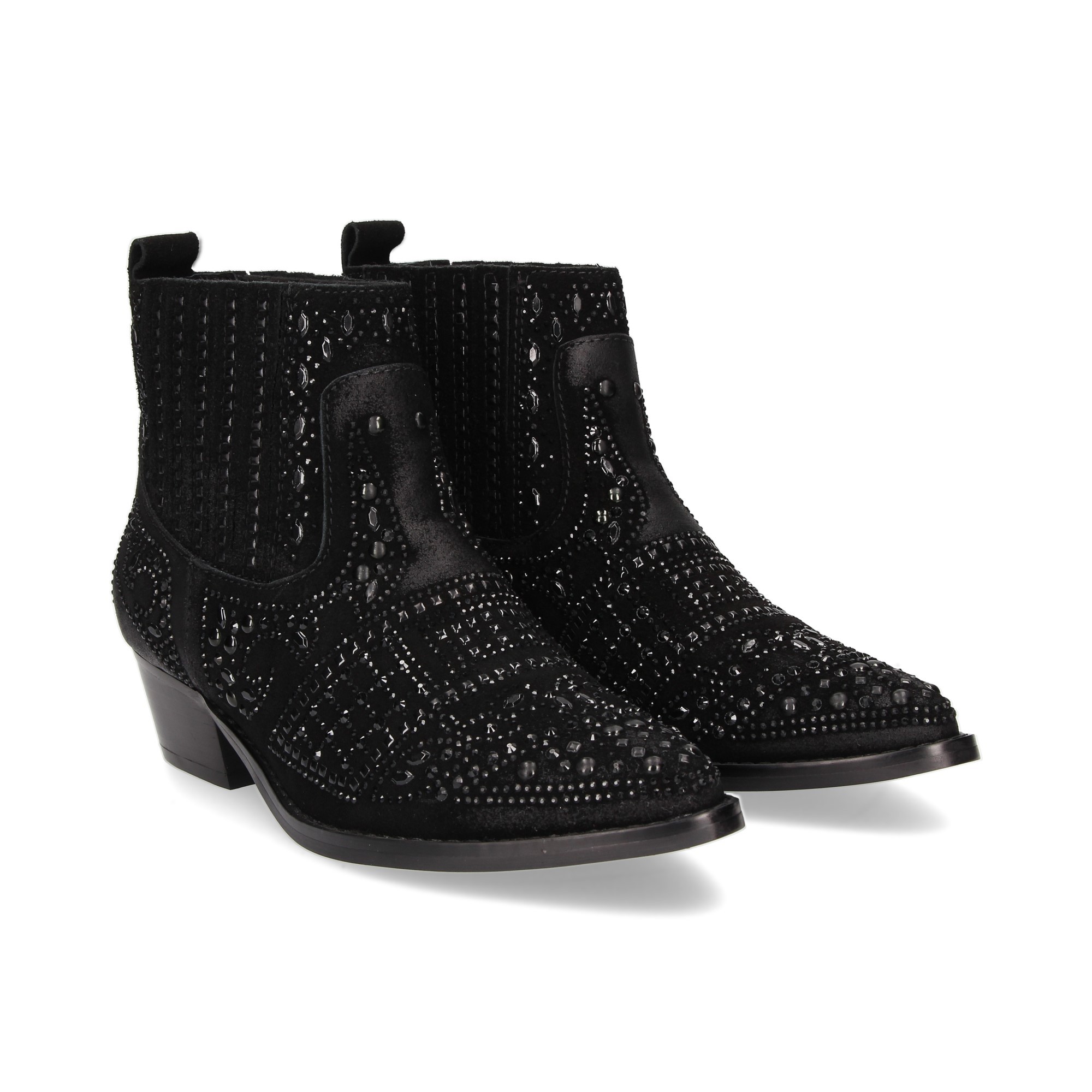 botin-elasticos-strass-ante-negro