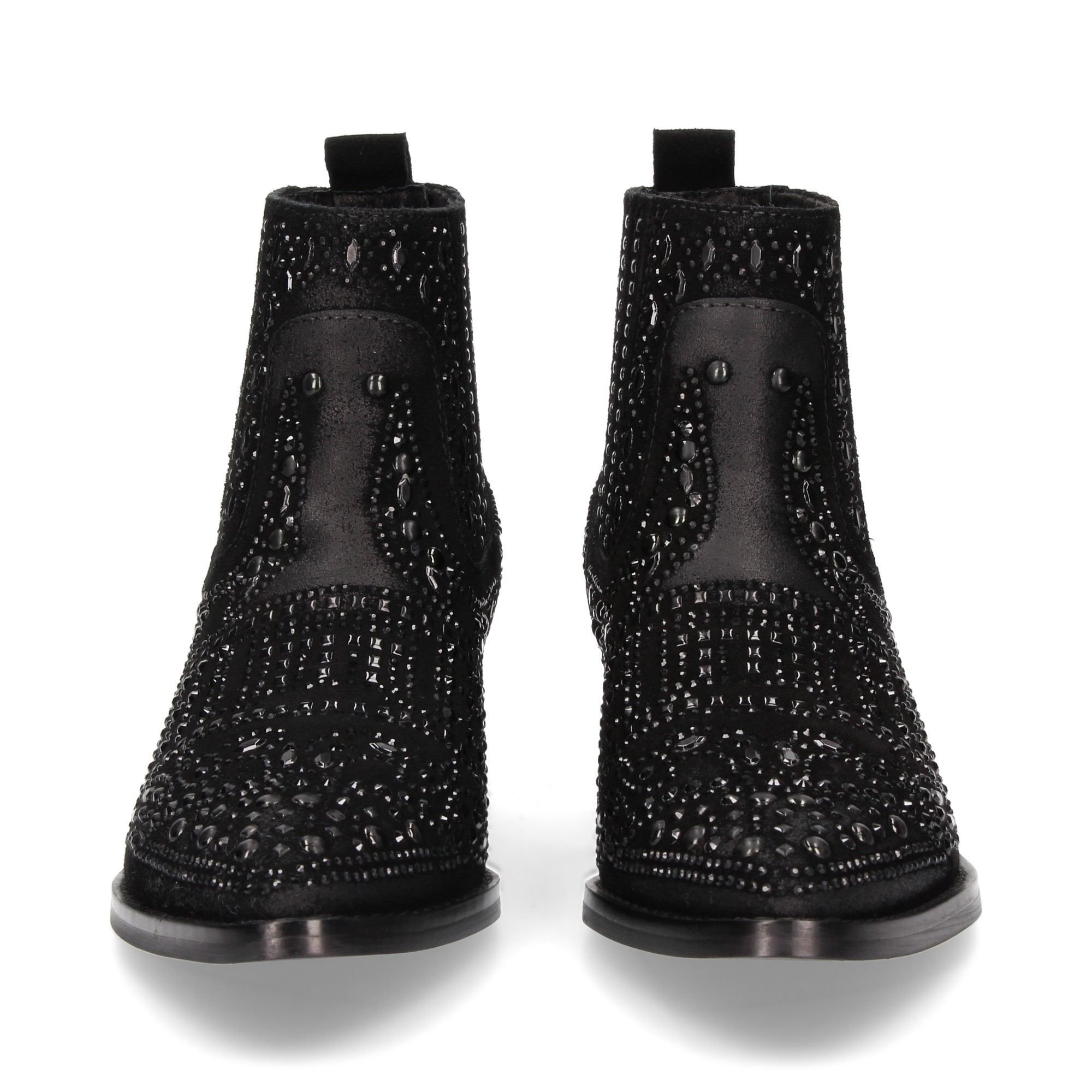 botin-elasticos-strass-ante-negro