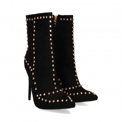 BOTIIN STUDS SUEDE BLACK LYCRA