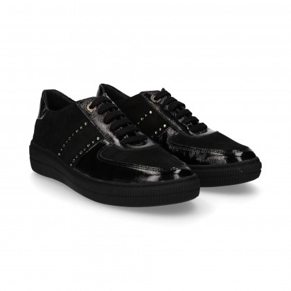 SPORTY PATENT LEATHER/BLACK STRASS FRONT