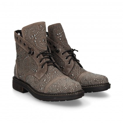 BOTIN TACHUELAS CORDONA SUEDE GREY