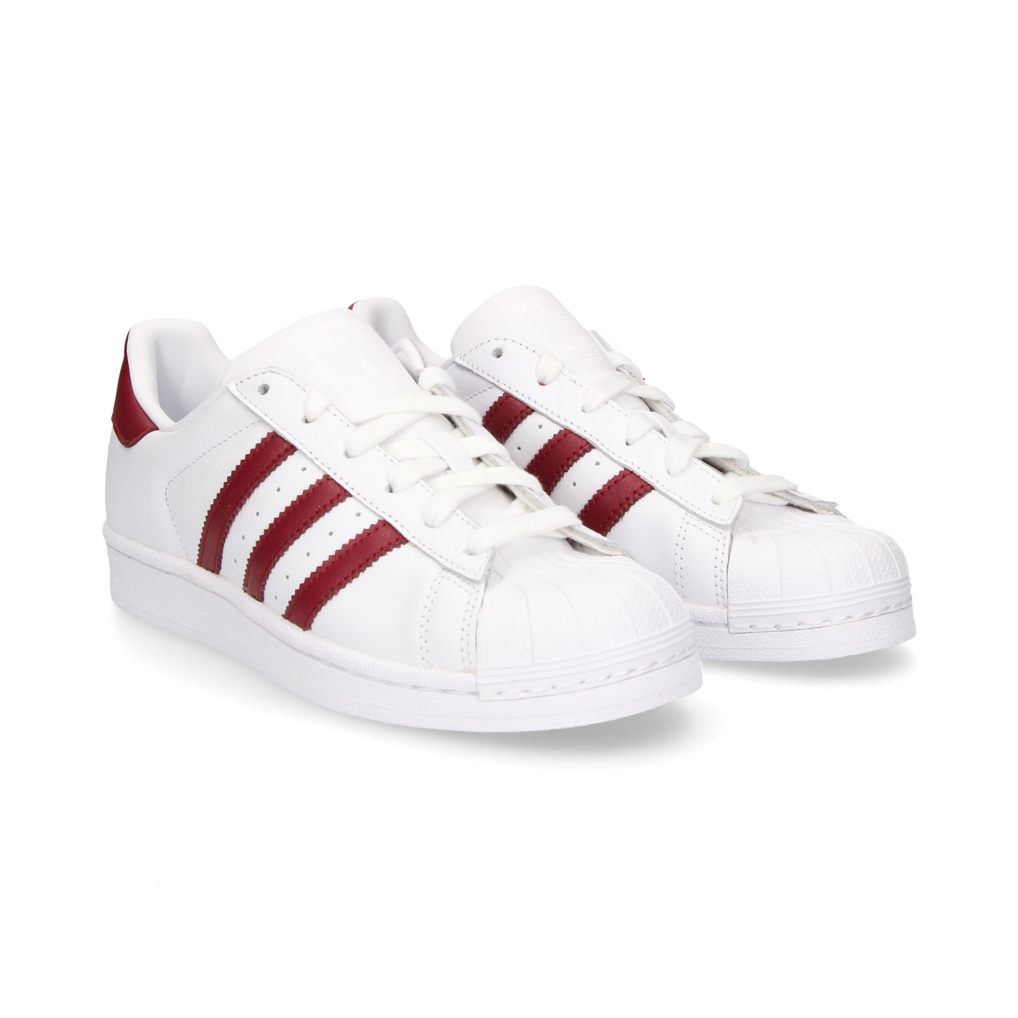 Adidas superstar blancas y burdeos on sale