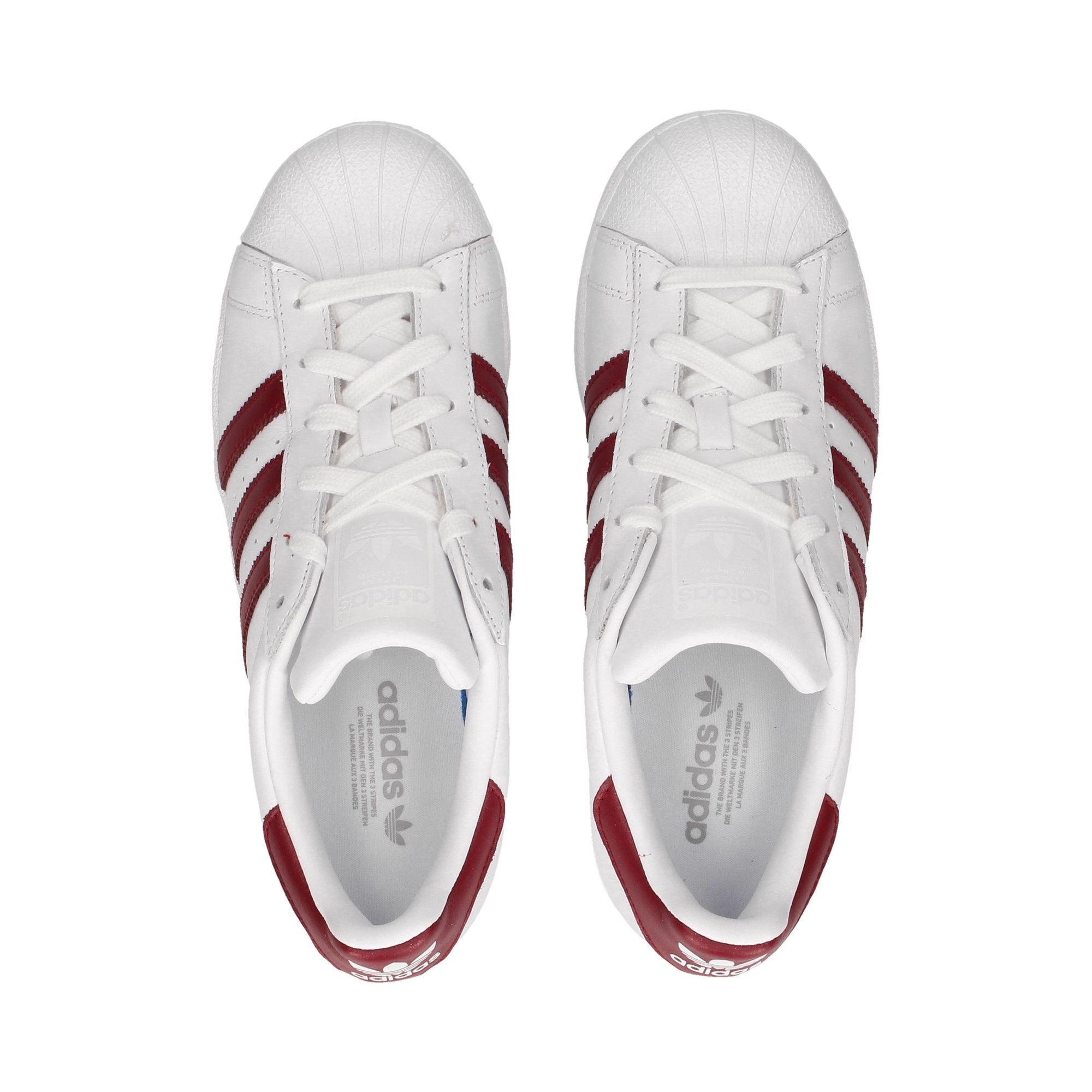 Adidas superstar blancas y burdeos hotsell