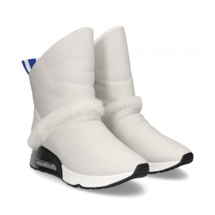 BOTTES DE SPORT TOURNÉES CHEVEUX CUIR BLANC