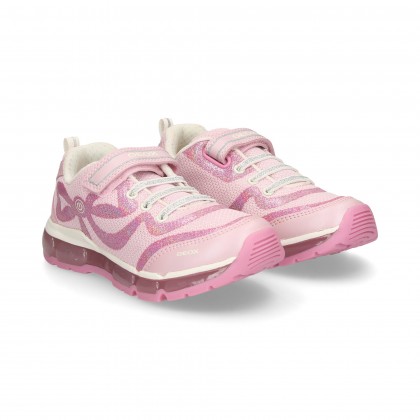 VELCRO CORD MESH/PINK PATENT LEATHER