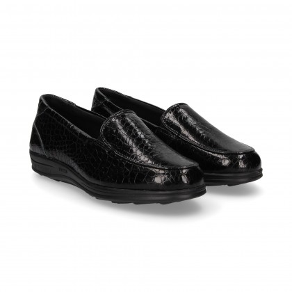 MOCCASIN COCONUT BLACK PATENT LEATHER 