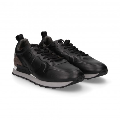 CUIR NOIR SPORT AVEC CORDON DE CUIR NOIR