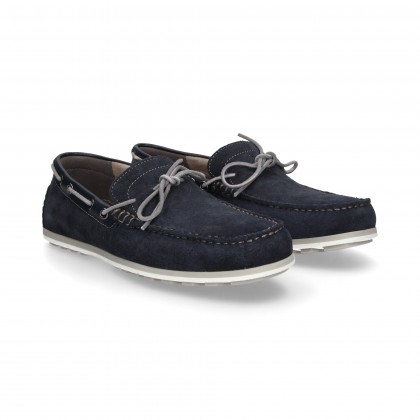 SUEDE SUEDE MOCCASIN BOW BLUE
