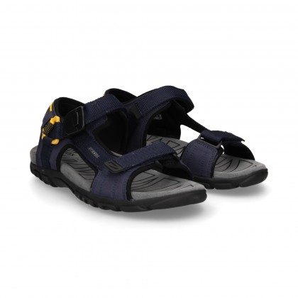 VELCRO SANDAL SUEDE BLUE/YELLOW