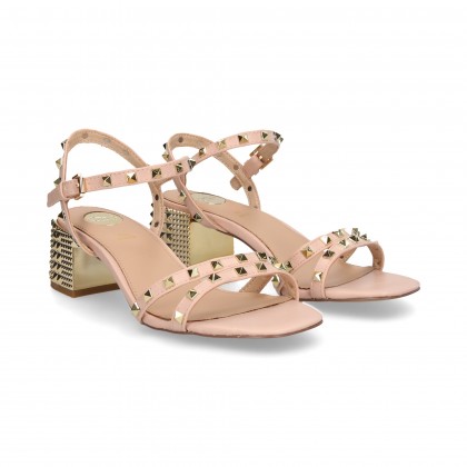 SANDAL STRAPS STUDS LEATHER SINT. NUDE