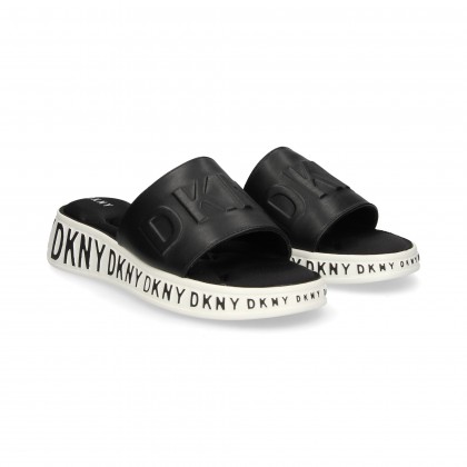 WEDGE LOGO BLACK LEATHER