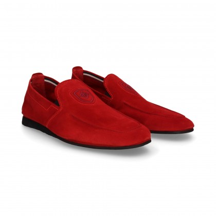 MOCCASIN SHIELD RED SUEDE