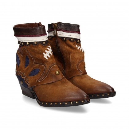COWBOY BOOTIES SUEDE MULTI LEATHER