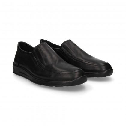 ELASTIC MOCCASIN BLACK LEATHER