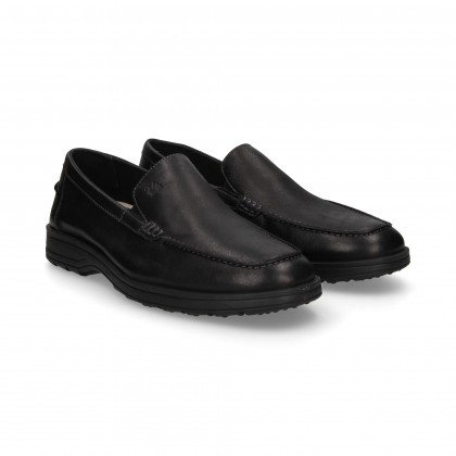 BLACK LEATHER MOCCASIN