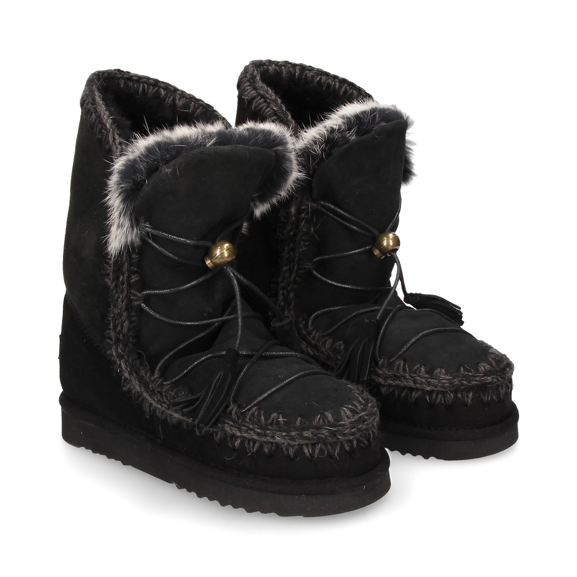 MOU Botines planos de Mujer SKIMOLACEUP BKBK NEGRO