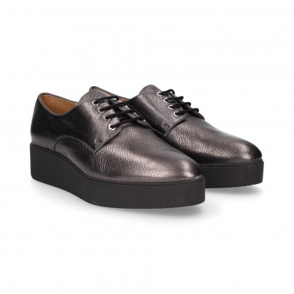 BLUCHER NERO PUNTA METALLICA