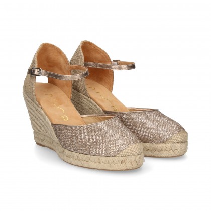 ESPADRILLE WEDGE PAILLETTES OR