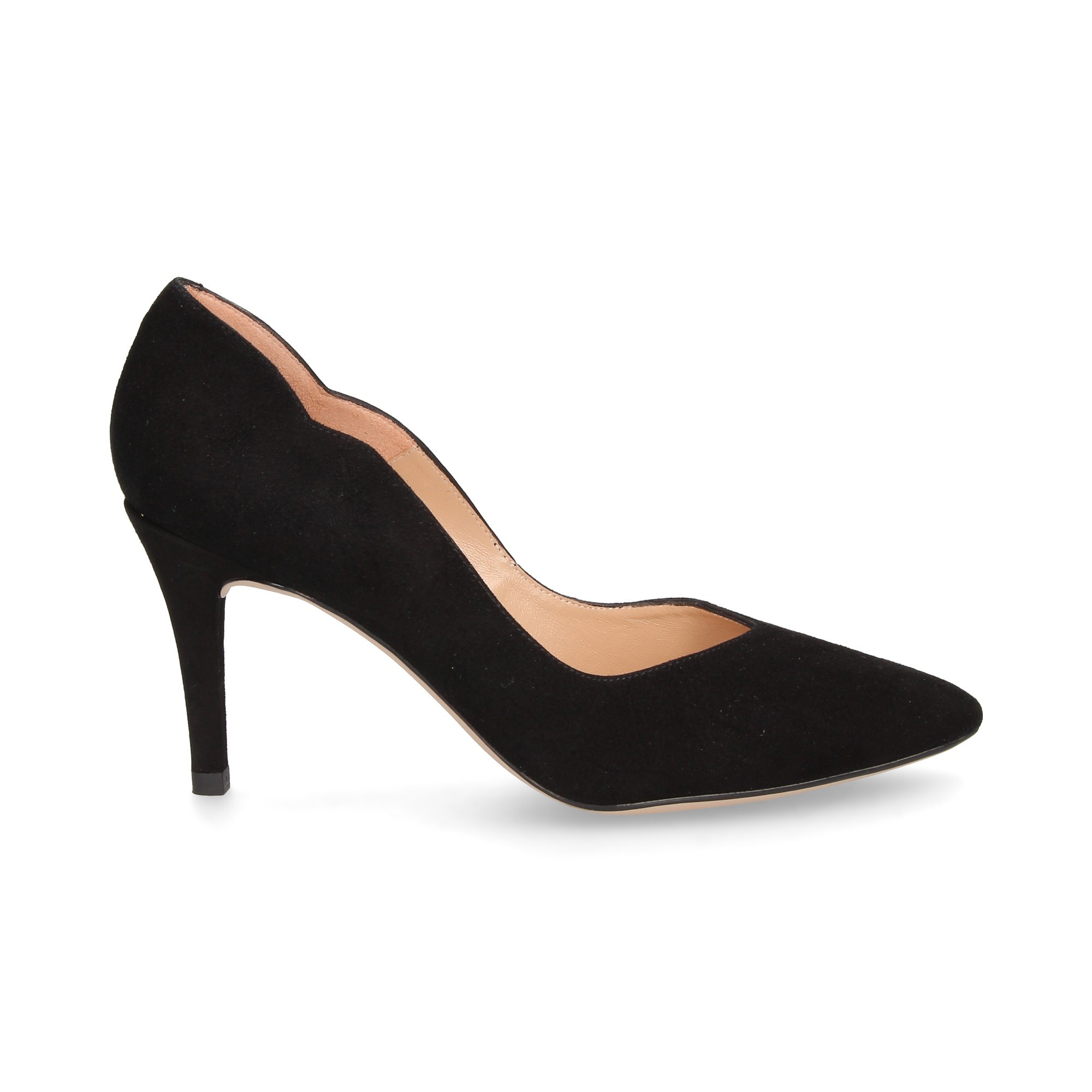 salon-pointed-neckline-black-suede