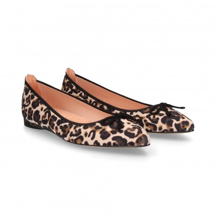 BALLERINA TIP BOW NOBUCK LEOPARD