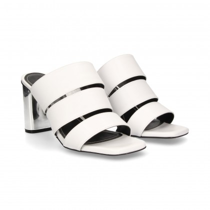 3-STRAP CLOGS WHITE LEATHER