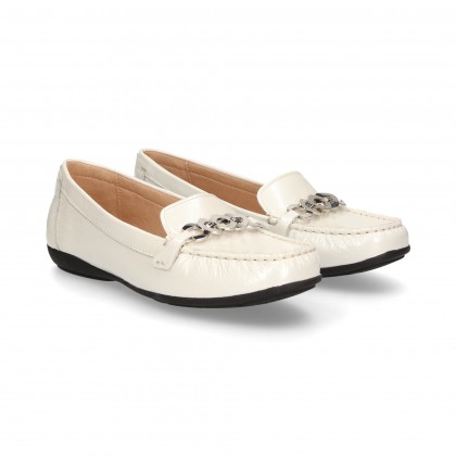 MOCCASIN WHITE PATENT LEATHER LINK