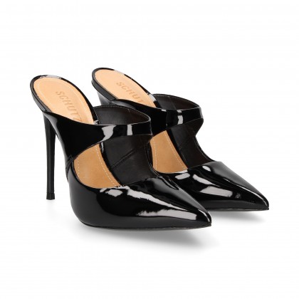 CLOG STRIP PATENT LEATHER BLACK