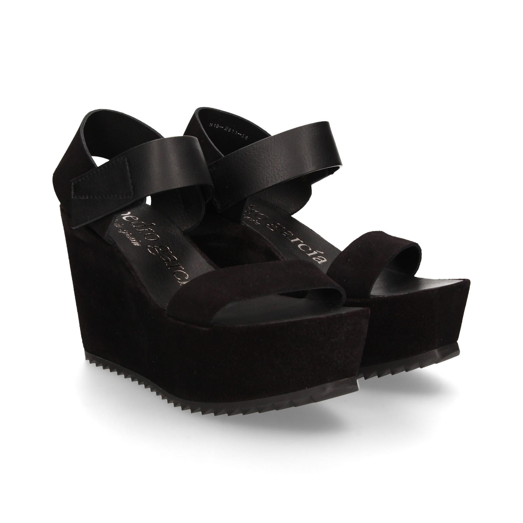 PEDRO GARCIA Women s wedge sandals FARRAH NEGRO