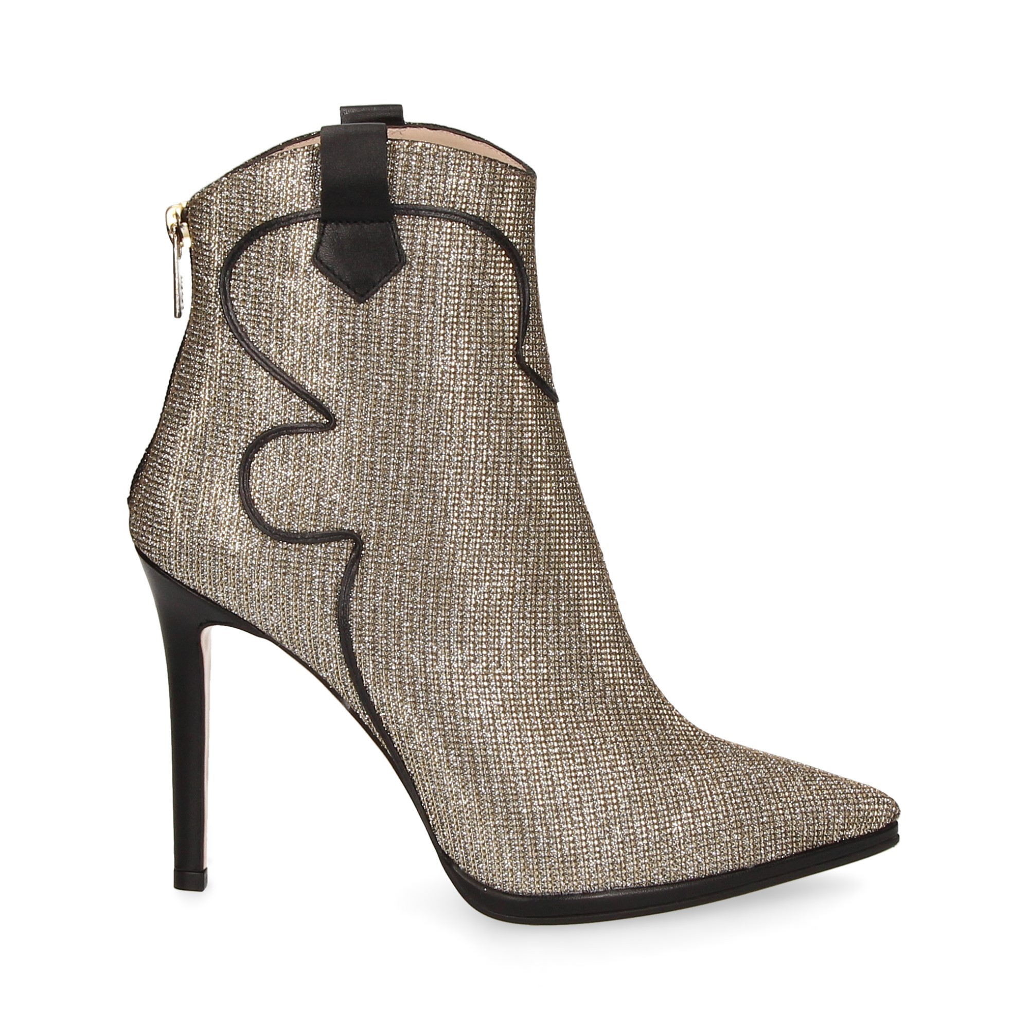 BOTIN COWBOY GLITTER PLATA